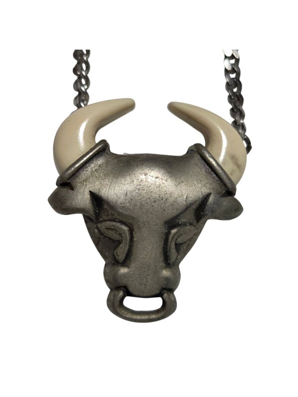 Vintage Avon Bull Head Necklace Western Gothic Ranchcore Cowgirl Southwestern